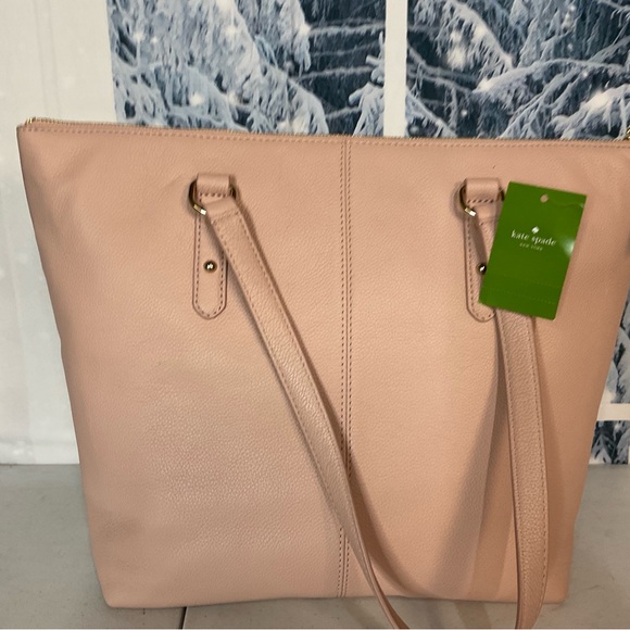 Kate Spade Blush Leather Tote penny parchment av3 #1227 - Picture 2 of 4